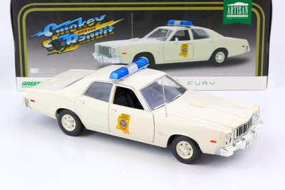 Greenlight 1975 Plymouth Fury Mississippi Highway Patrol Smokey & the Bandit Beige 1:18