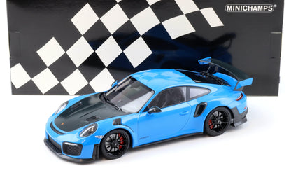 Minichamps 2018 Porsche 911 991.2 GT2 RS Blue w/ Black Hood & Wheels 1:18 SEALED (Copy)