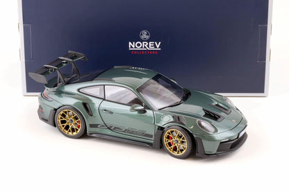 Norev Porsche 911 992 GT3 RS Malachite Green w/ Gold Wheels 1:18