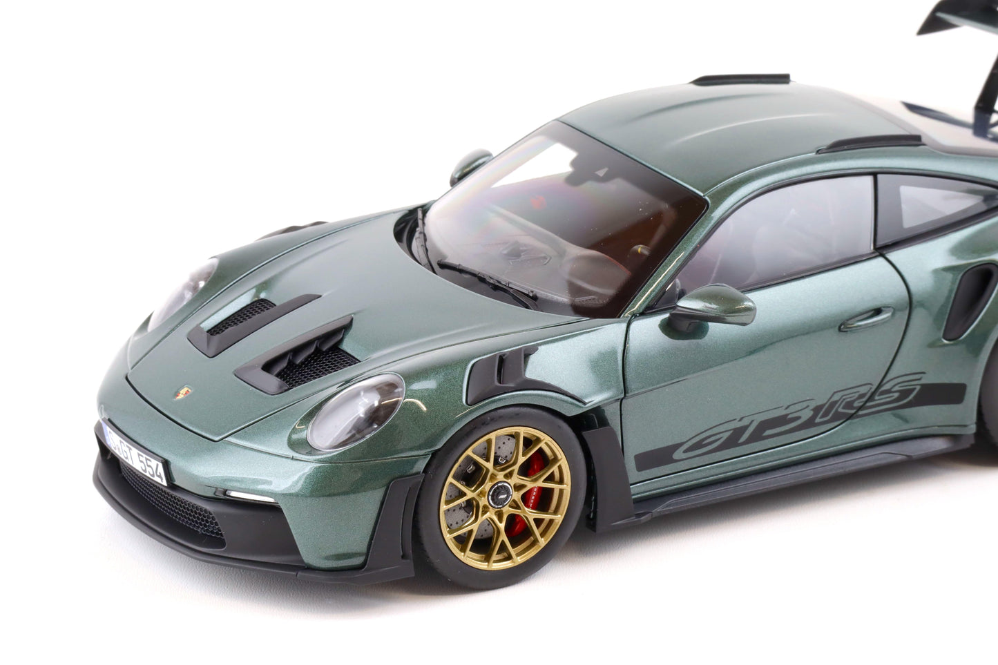 Norev Porsche 911 992 GT3 RS Malachite Green w/ Gold Wheels 1:18