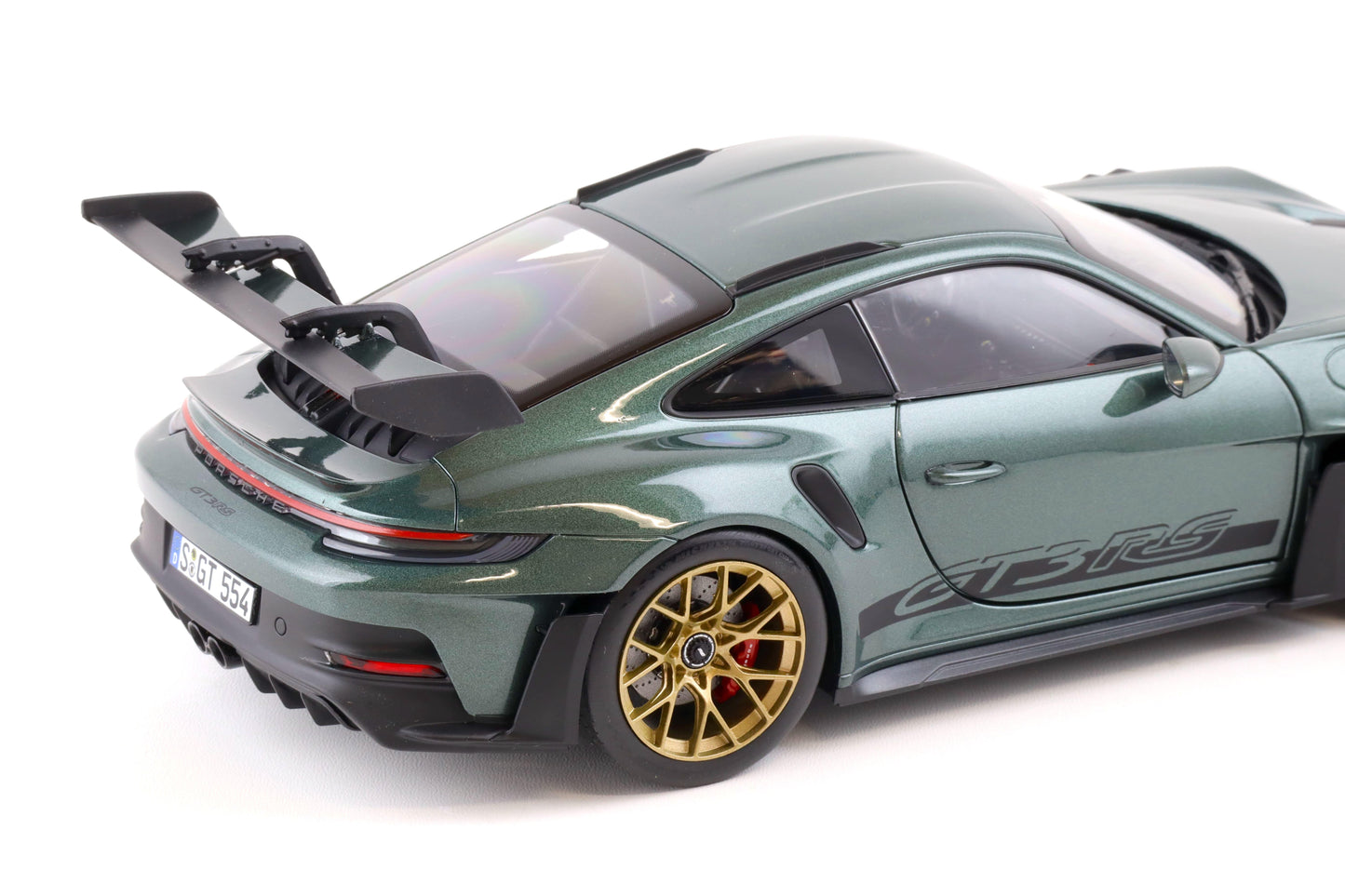 Norev Porsche 911 992 GT3 RS Malachite Green w/ Gold Wheels 1:18