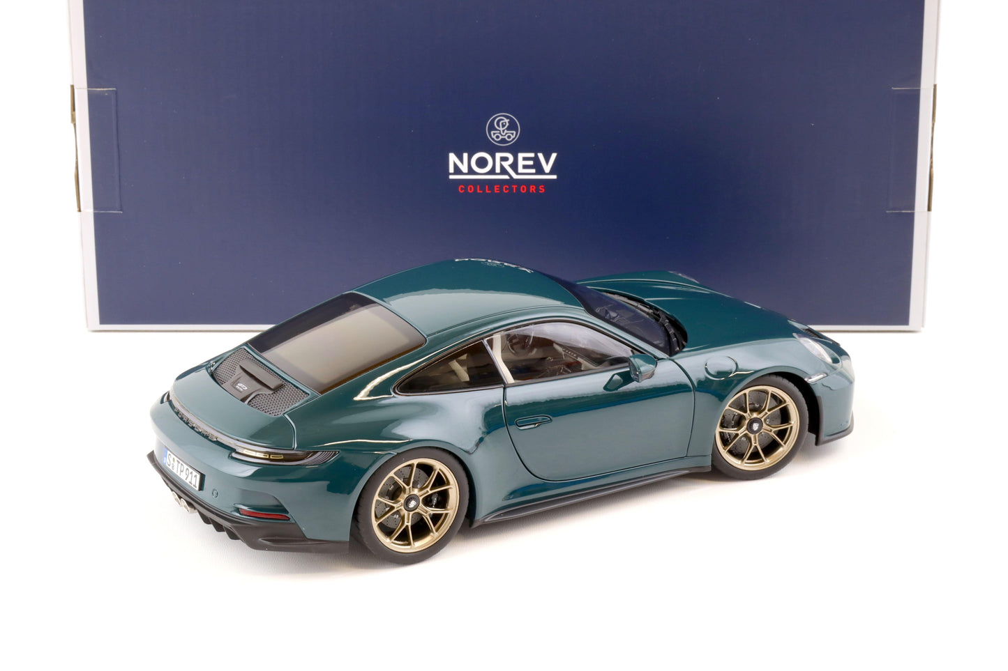 Norev Porsche 911 992 GT3 Touring Edition Fjord Green w/ Gold Wheels 1:18 LIMITED