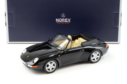 Norev 1993 Porsche 911 993 Carrera Cabriolet Black (w/ Removable Top) 1:18