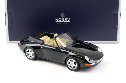 Norev 1993 Porsche 911 993 Carrera Cabriolet Black (w/ Removable Top) 1:18