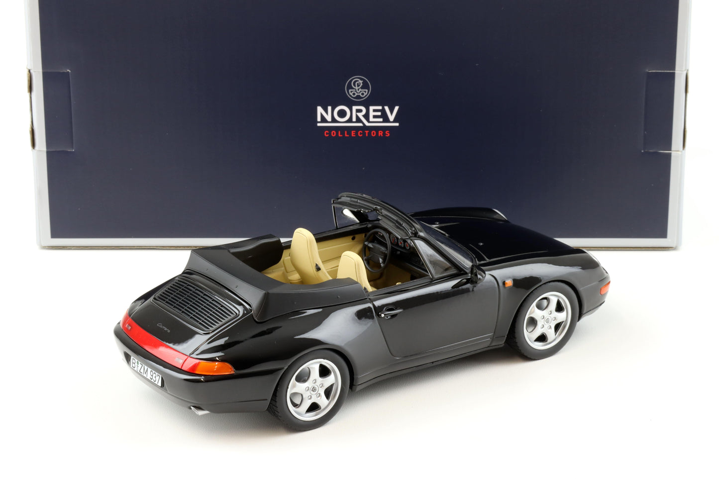 Norev 1993 Porsche 911 993 Carrera Cabriolet Black (w/ Removable Top) 1:18