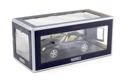 Norev 1993 Porsche 911 993 Carrera Cabriolet Black (w/ Removable Top) 1:18