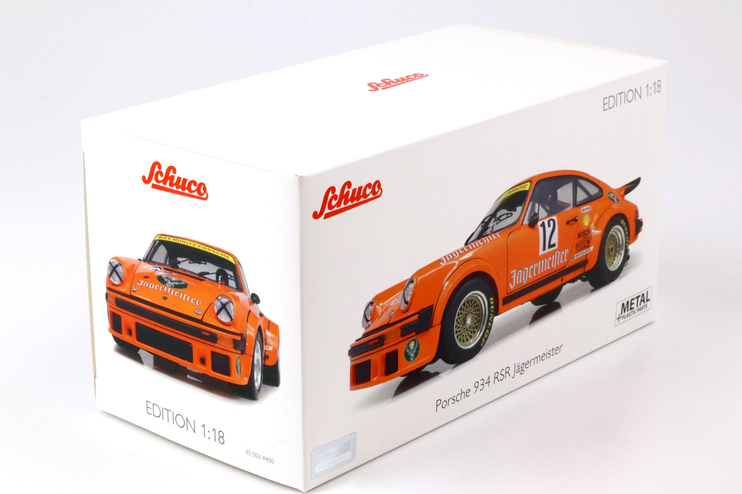 Schuco 1976 Porsche 911 934 RSR Jagermeister No 12 Eifelrennen DRM Orange 1:18