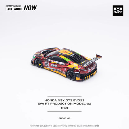 Pop Race Honda NSX GT3 Evo22 EVA RT Model-02 Evangelion Red 1:64