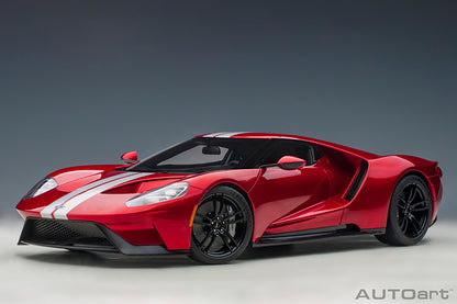 AUTOart 2017 Ford GT Red w/ Silver Stripes 1:12