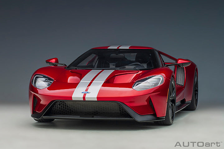 AUTOart 2017 Ford GT Red w/ Silver Stripes 1:12