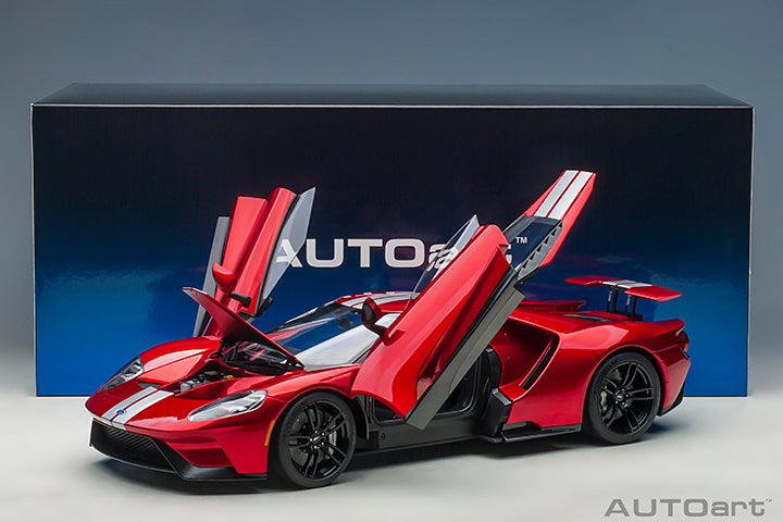 AUTOart 2017 Ford GT Red w/ Silver Stripes 1:12