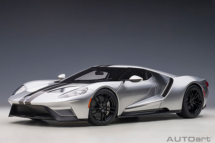 AUTOart 2017 Ford GT Ingot Silver w/ Black Stripes 1:12