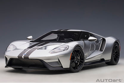 AUTOart 2017 Ford GT Ingot Silver w/ Black Stripes 1:12