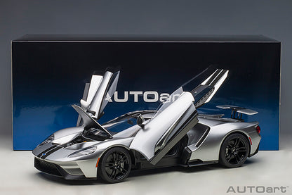 AUTOart 2017 Ford GT Ingot Silver w/ Black Stripes 1:12