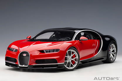 AUTOart 2017 Bugatti Chiron Italian Red w/ Nocturne Black 1:12