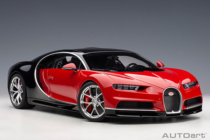 AUTOart 2017 Bugatti Chiron Italian Red w/ Nocturne Black 1:12