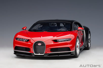 AUTOart 2017 Bugatti Chiron Italian Red w/ Nocturne Black 1:12