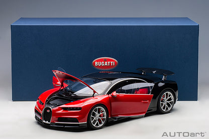 AUTOart 2017 Bugatti Chiron Italian Red w/ Nocturne Black 1:12