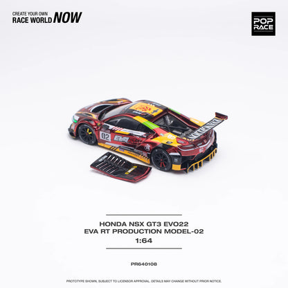 Pop Race Honda NSX GT3 Evo22 EVA RT Model-02 Evangelion Red 1:64