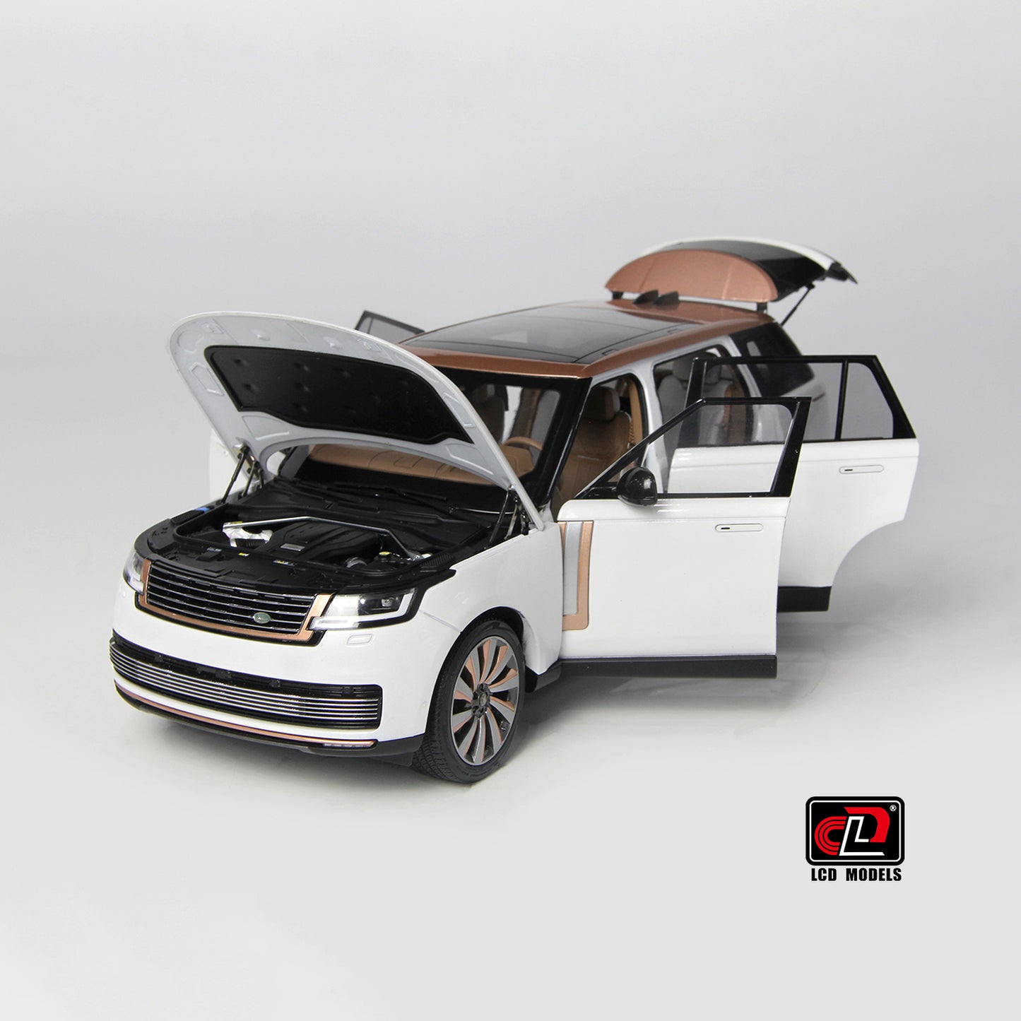 LCD 2022 Land Rover Range Rover SVA White w/ Bronze Accents 1:18