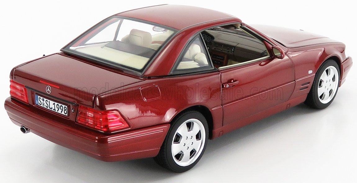 Norev 1998 Mercedes-Benz SL 500 (R129) Spyder Hard Top Convertible Red Metallic 1:18 DEALER EDITION