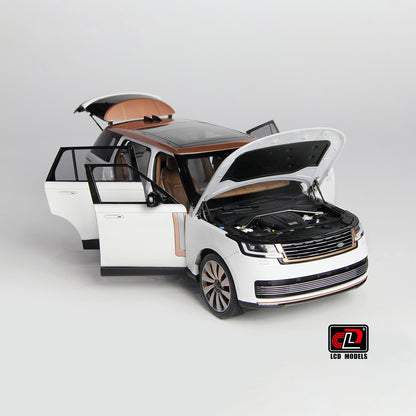 LCD 2022 Land Rover Range Rover SVA White w/ Bronze Accents 1:18