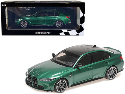 Minichamps 2020 BMW M3 Competition (G80) Isle of Man Green Metallic 1:18