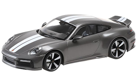 Minichamps 2022 Porsche 911 992 Sport Classic Grey w/ White Stripes 1:18 SEALED