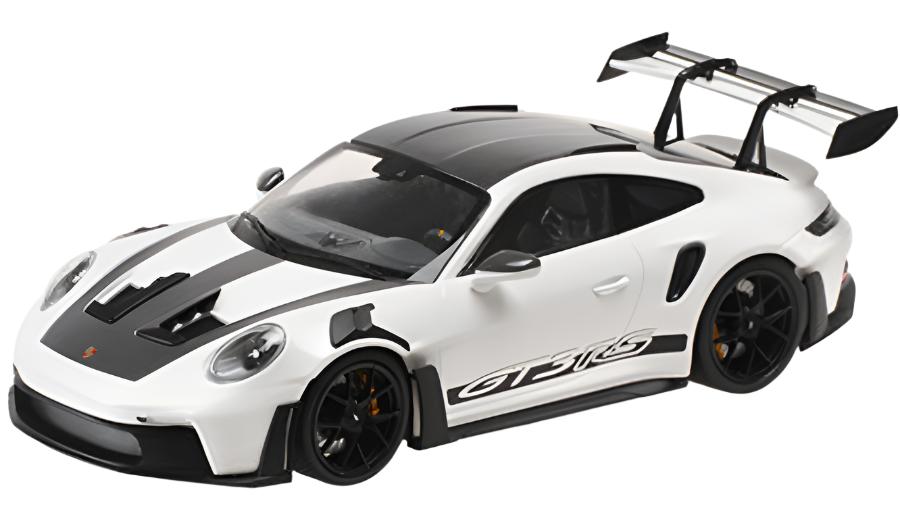 Minichamps 2023 Porsche 911 992 GT3 RS White w/ Weissach Pkg, Black Wheels & Deco 1:18 SEALED