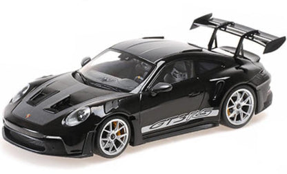 Minichamps 2023 Porsche 911 992 GT3 RS Black w/ Weissach Package, Silver Wheels and Deco 1:18 SEALED