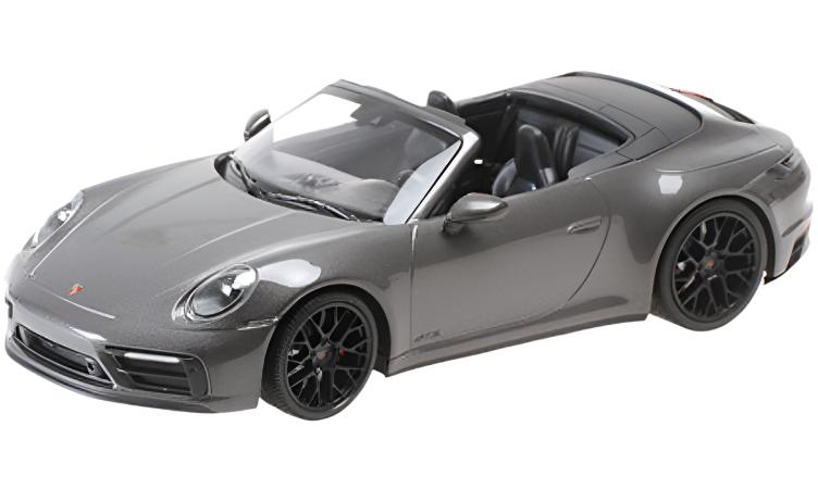 Minichamps 2020 Porsche 911 992 Carrera 4 GTS Cabriolet Agate Grey Metallic 1:18 SEALED