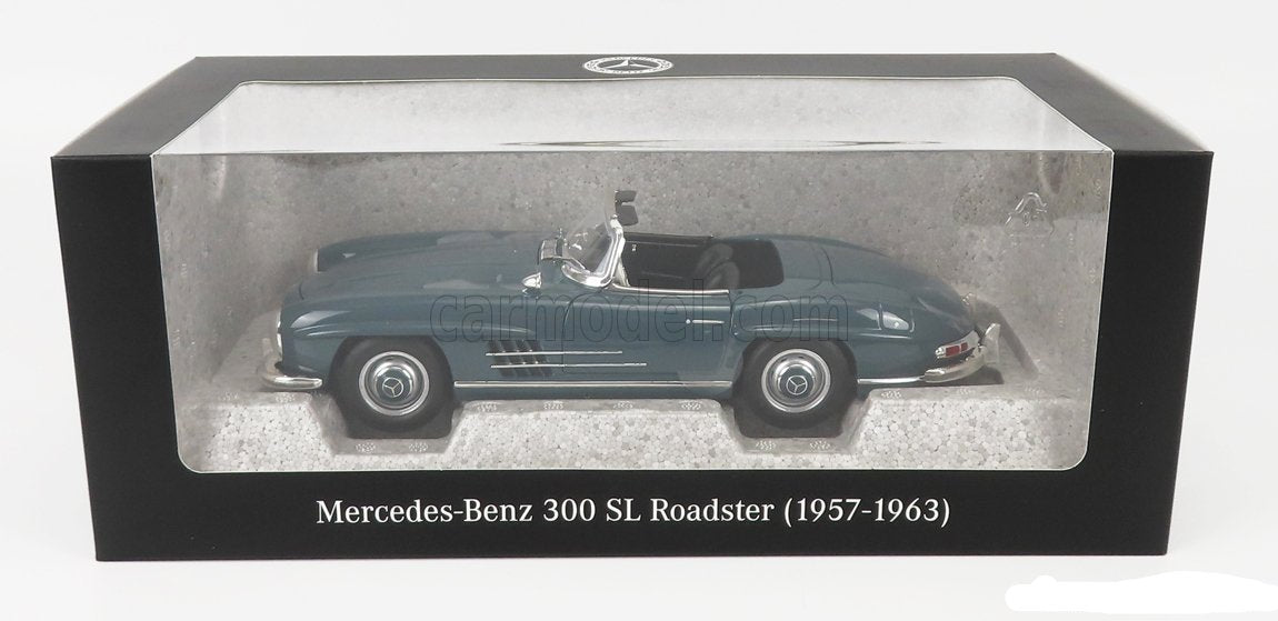 Norev 1957 Mercedes-Benz SL Class 300SL Roadster Spider (W198 II) w/ Removable Top Blue Grey 1:18