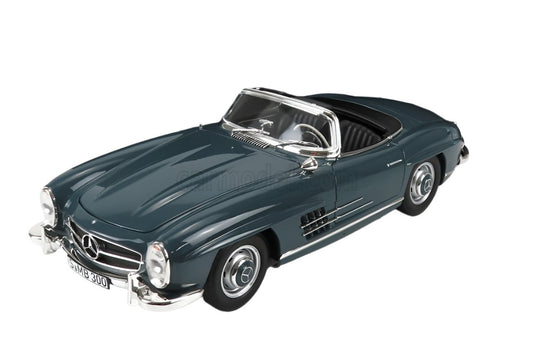 Norev 1957 Mercedes-Benz SL Class 300SL Roadster Spider (W198 II) w/ Removable Top Blue Grey 1:18