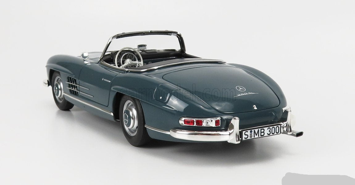 Norev 1957 Mercedes-Benz SL Class 300SL Roadster Spider (W198 II) w/ Removable Top Blue Grey 1:18