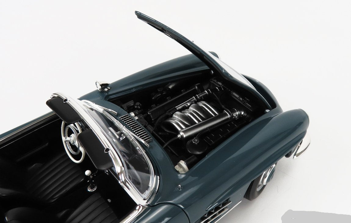 Norev 1957 Mercedes-Benz SL Class 300SL Roadster Spider (W198 II) w/ Removable Top Blue Grey 1:18