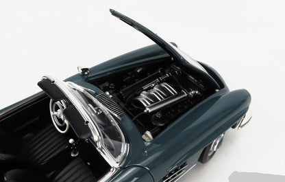 Norev 1957 Mercedes-Benz SL Class 300SL Roadster Spider (W198 II) w/ Removable Top Blue Grey 1:18