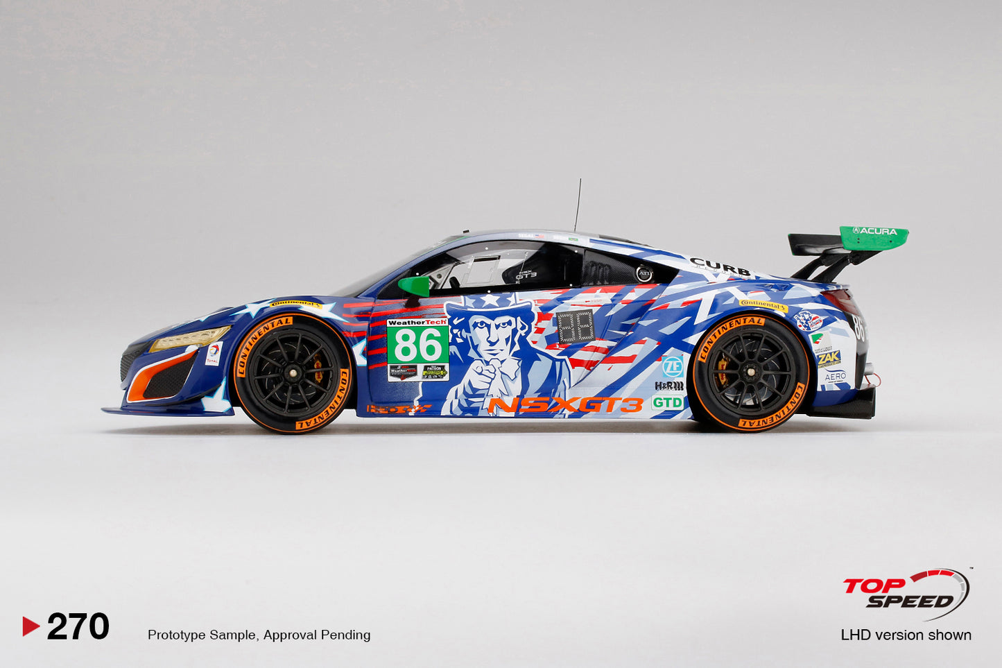 Topspeed 1:18 Acura NSX GT3 #86 "Uncle Sam" 2017 IMSA Championship Watkins Glen