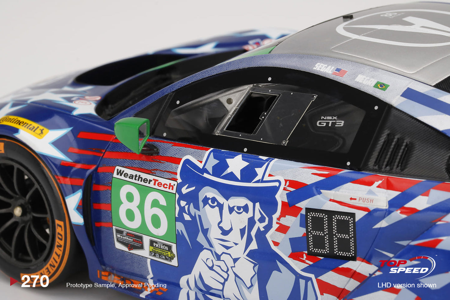 Topspeed 1:18 Acura NSX GT3 #86 "Uncle Sam" 2017 IMSA Championship Watkins Glen