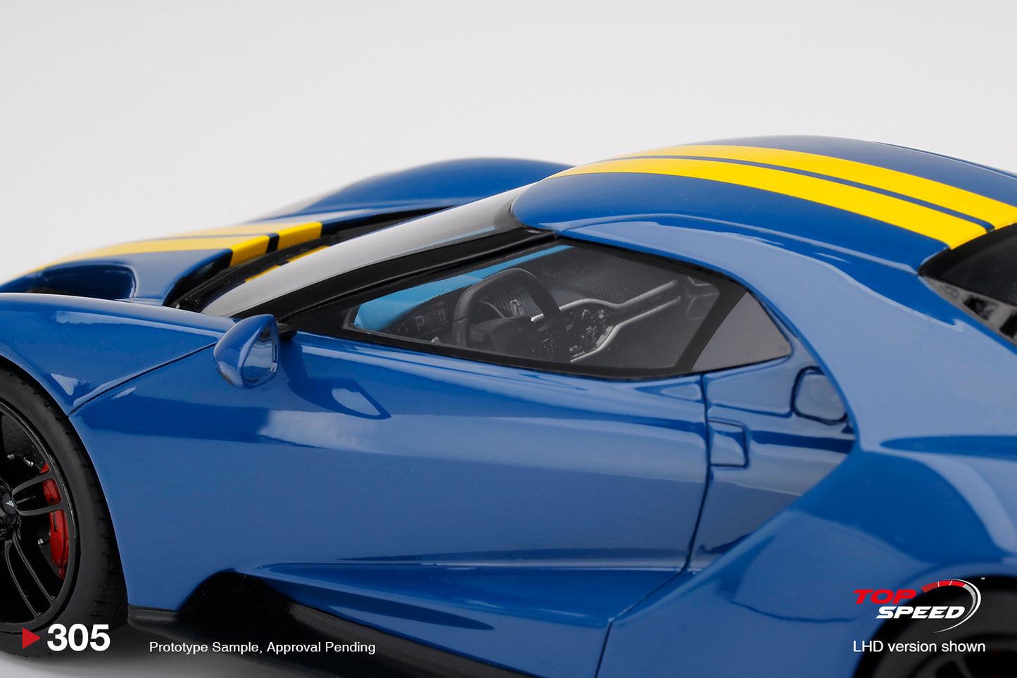 Topspeed 1:18 Ford GT Sunoco Blue w/ Yellow Stripe