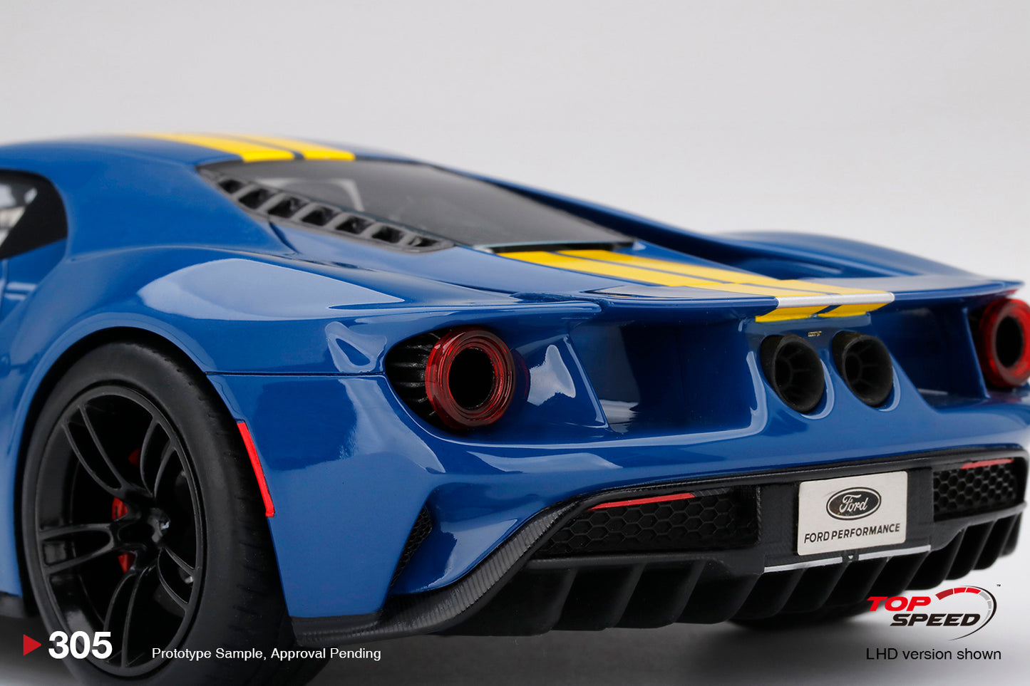 Topspeed 1:18 Ford GT Sunoco Blue w/ Yellow Stripe