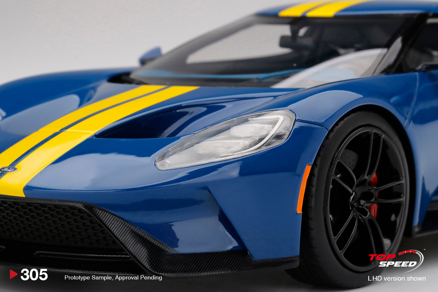 Topspeed 1:18 Ford GT Sunoco Blue w/ Yellow Stripe