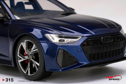 Topspeed 1:18 Audi RS 6 Avant Carbon Black Navarra Blue Metallic