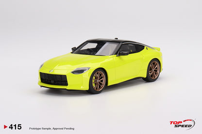 Topspeed 1:18 Nissan Fairlady Z Proto Spec 2023 Ikazuchi Yellow RHD