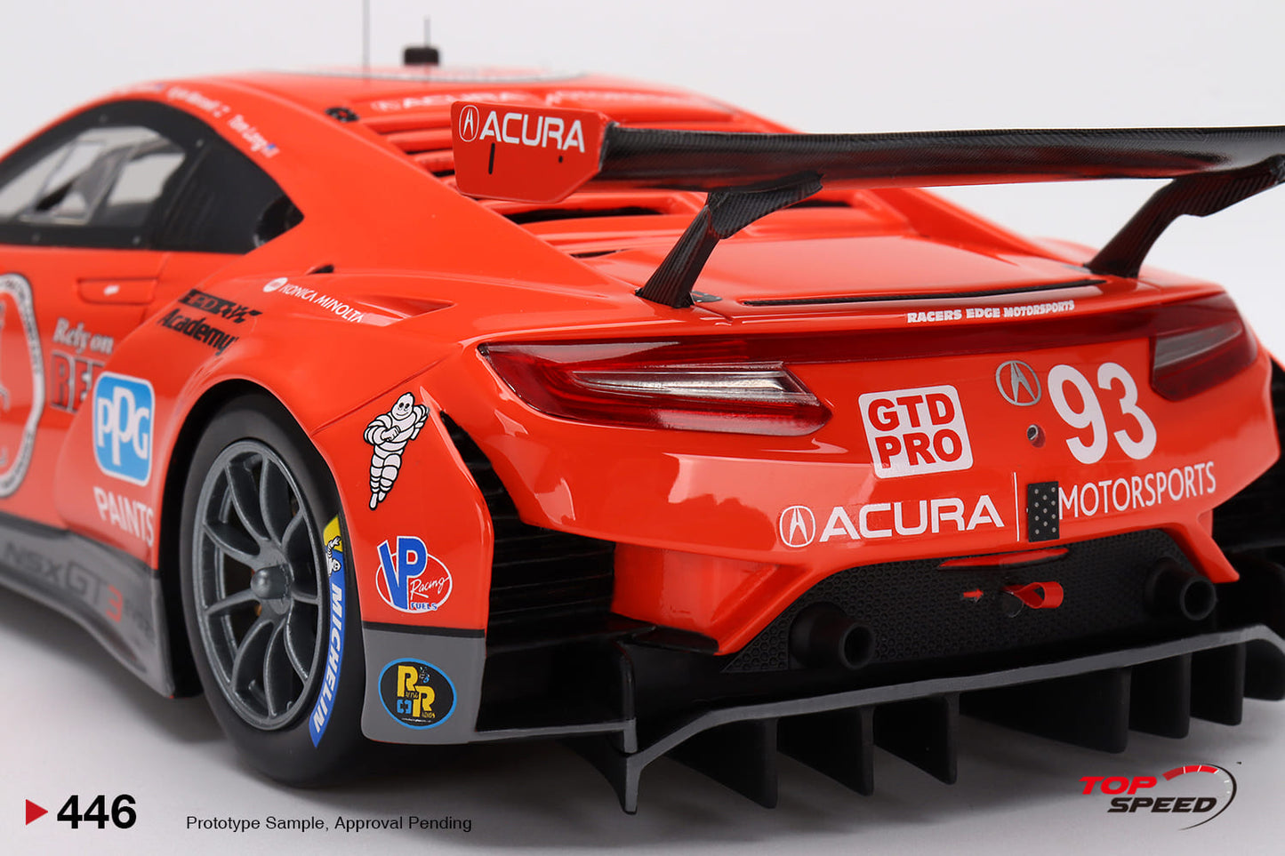 Topspeed 1:18 Acura NSX GT3 EVO22 #93 WTR Racers Edge Motorsports  2022 IMSA  Sebring 12Hr.