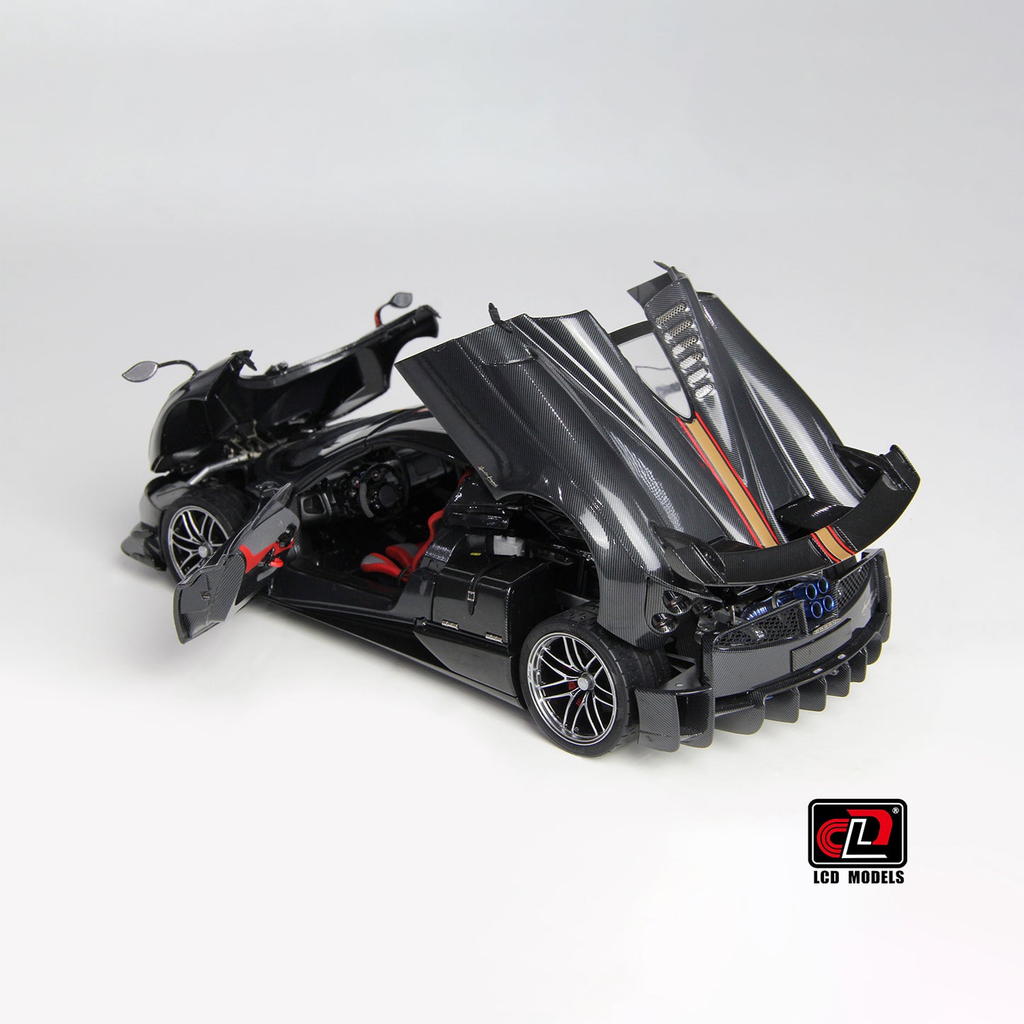 LCD Pagani Huayra Roadster BC Full Carbon Black 1:18