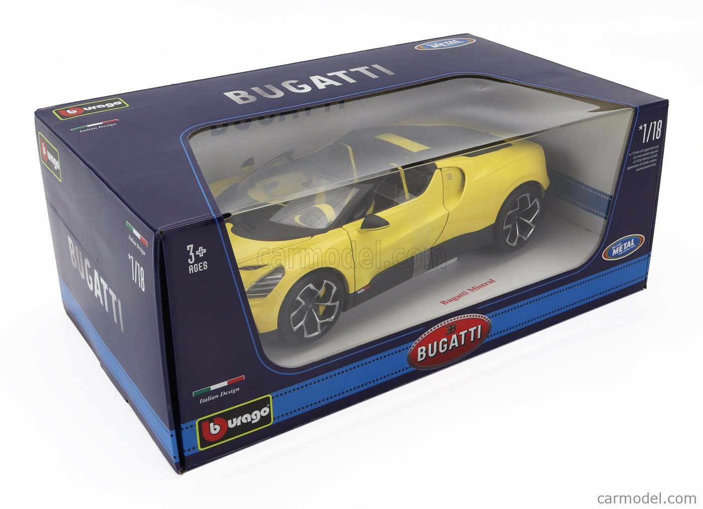 Bburago 2023 Bugatti W16 Mistral Yellow 1:18