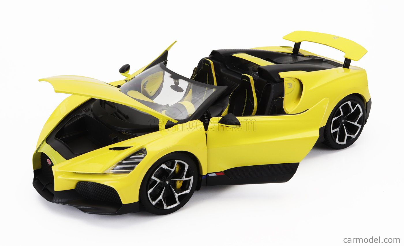 Bburago 2023 Bugatti W16 Mistral Yellow 1:18