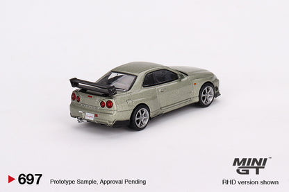 Mini GT 1999 Nissan Skyline GT-R (R34) Tommy Kaira R-z Millenium Jade Green RHD 1:64