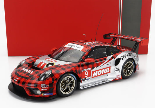 Ixo 2019 Porsche 911 991.2 GT3 R Team Pfaff Motorsport No 9 GTD Red/Blk/Silver 1:18