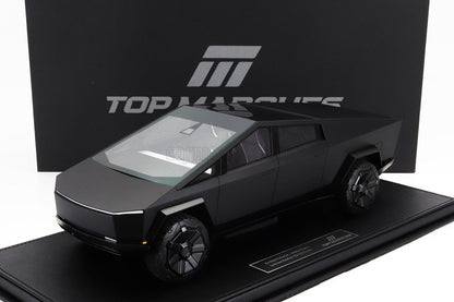 Top Marques Tesla Cybertruck Matte Black 1:18 Scale Model WITH DISPLAY CASE